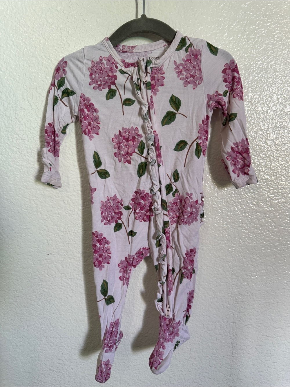 Angel Dear Bamboo Pajamas - Pink Floral Footed One-Piece